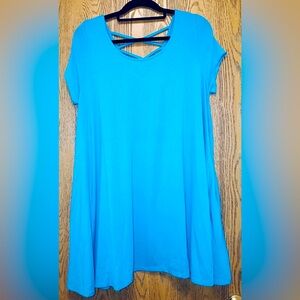 MOUNTAIN MAMAS Criss Cross Shorty Tunic Dress | NWT | Azure Blue